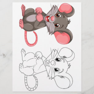 Cute Cartoon mouse coloring page
