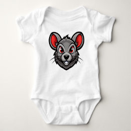 Cute Cartoon Mouse Face Baby T-Shirt Baby Bodysuit