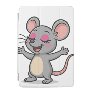Cute Cartoon Mouse Putting on Makeup iPad Mini Cover