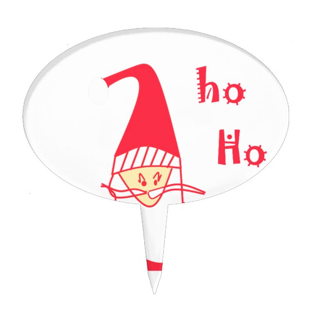 Cute Cartoon Mouse Santa Collection. Cake Topper (Front)