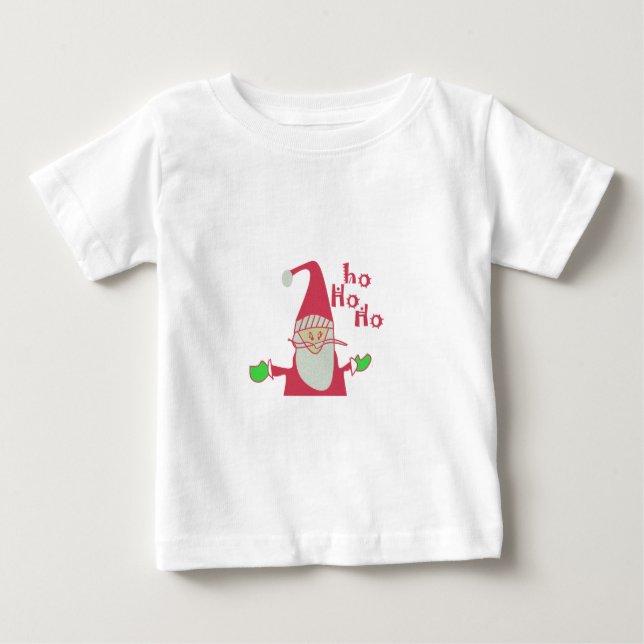 Cute Cartoon Mouse Santa Ho Ho Ho T-Shirt (Front)