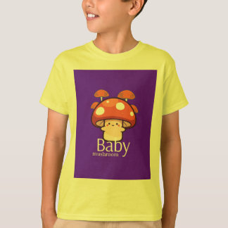 Cute Cartoon Mushroom with Purple Background T-Shirt