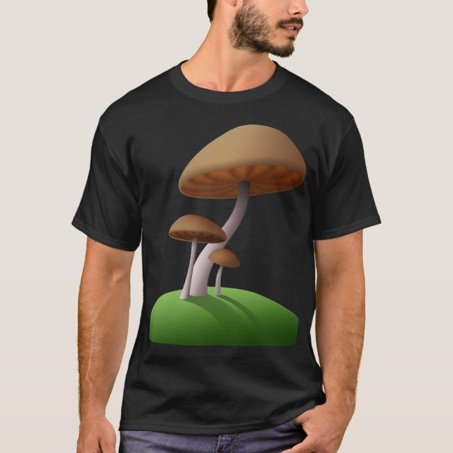 Cute Cartoon Mushrooms T-Shirt (Front)