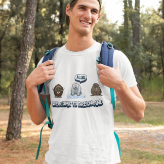 Cute Cartoon Musk Ox, Polar Bear, Walrus Greenland T-Shirt