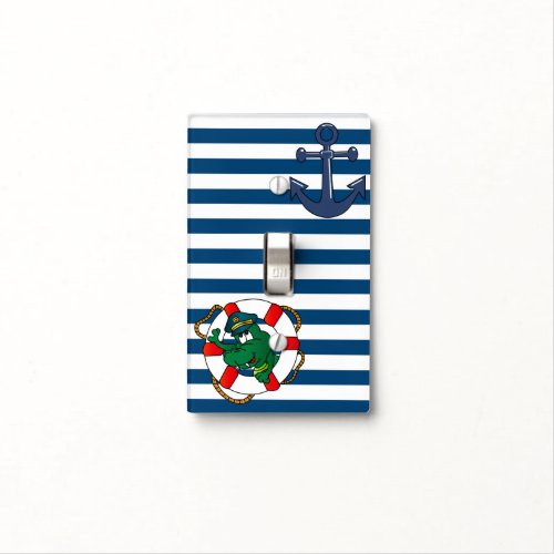 Cute Cartoon Nautical Alligator Light Switch Cover