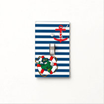 Cute Cartoon Nautical Alligator Light Switch Cover