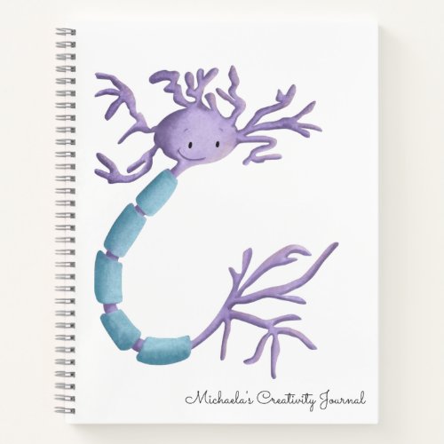 Cute Cartoon Neuron Illustration Personalized Notebook
