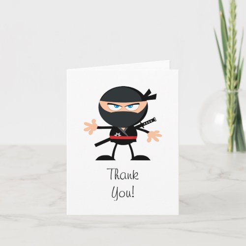 Cute Cartoon Ninja Thank You Card