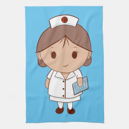 Cute Cartoon Nurse Kitchen Towel