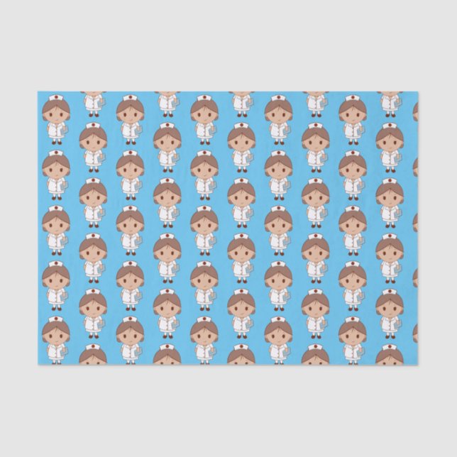Cute Cartoon Nurse Pattern Tissue Paper (Front)