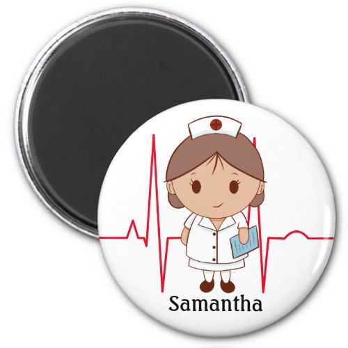 Cute Cartoon Nurse Personalized Magnet
