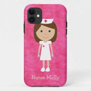 Cute Cartoon Nurse Pink iPhone 11 Case