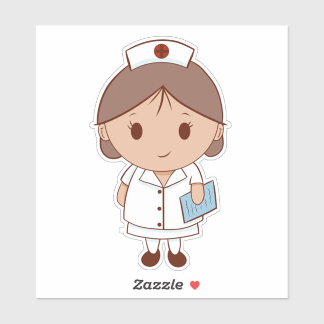 Cute Cartoon Nurse Sticker (Sheet)