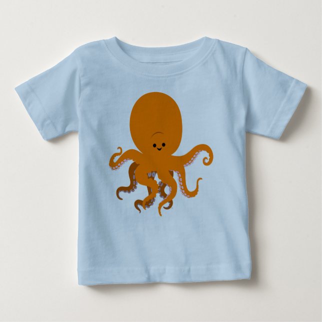 Cute Cartoon Octopus Baby T-Shirt (Front)
