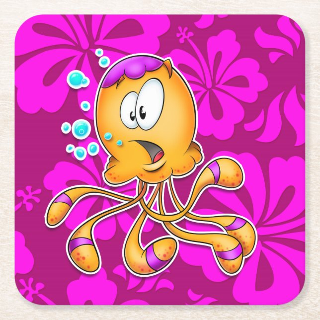 Cute cartoon octopus coaster (Front)