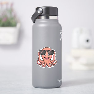 Cute Cartoon Octopus Fun with Sunglasses Sticker