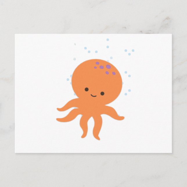 Cute Cartoon Octopus Postcard (Front)