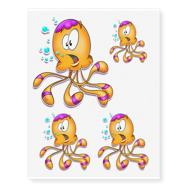 cute cartoon octopus tattoo (Front)