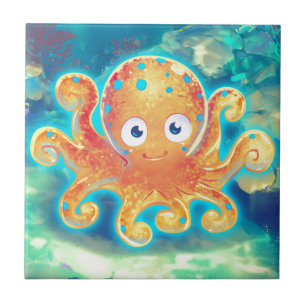 Cute Cartoon Octopus Tile