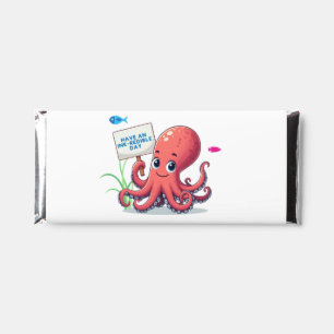 Cute, cartoon octopus with fish hershey bar favors