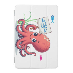 Cute, cartoon octopus with fish iPad mini cover