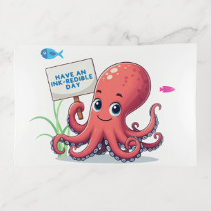 Cute, cartoon octopus with fish trinket tray