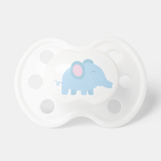 Cute cartoon of baby blue elephant pacifier (Front)