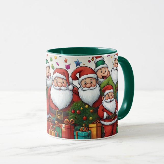 Cute Cartoon of Christmas Santa Clause Mug (Front Right)
