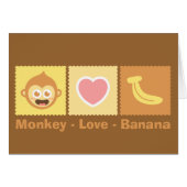 Cute Cartoon of Monkey - Love - Banana (Front Horizontal)