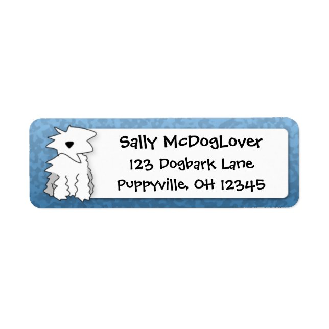 Cute Cartoon Old English Sheepdog Label (Front)