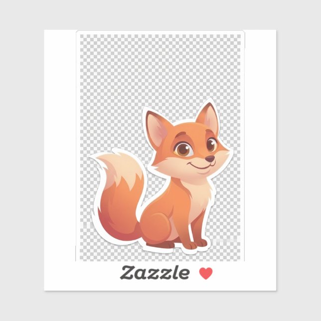 Cute Cartoon Orange Fox Sticker (Sheet)