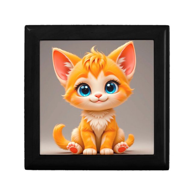 Cute Cartoon Orange Kitten Gift Box (Front)