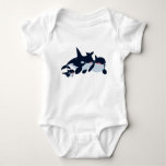 Cute Cartoon Orca Family Baby Bodysuit