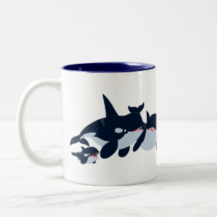 Cute Cartoon Orca Family Mug
