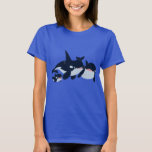 Cute Cartoon Orca Family Women T-Shirt