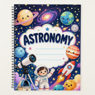 Cute Cartoon Outer Space Astronomy Kids Custom Planner