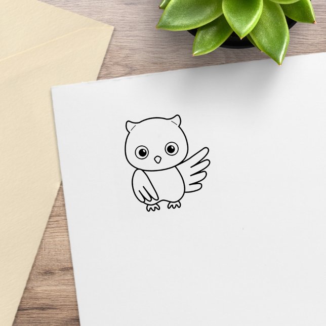 Cute Cartoon Owl 1x1 Rubber Stamp (Creator Uploaded)