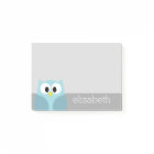 Cute Cartoon Owl - Blue and Gray Custom Name