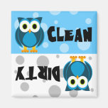 Cute Cartoon Owl Clean / Dirty Dishwasher Magnet