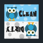 Cute Cartoon Owl Clean / Dirty Dishwasher Magnet<br><div class="desc">Cute Cartoon Owl Clean / Dirty Dishwasher Magnet</div>