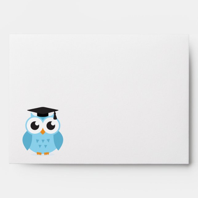 Cute cartoon owl graduate with mortarboard envelope (Front)