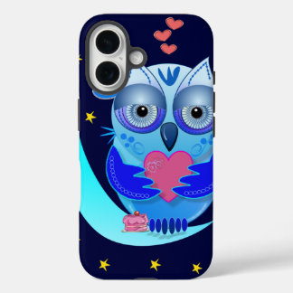 Cute cartoon owl in love case