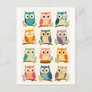 Cute Cartoon Owl Postcard