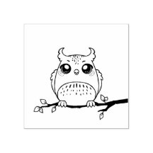 Cute Cartoon Owl Rubber Art Stamp For Kids