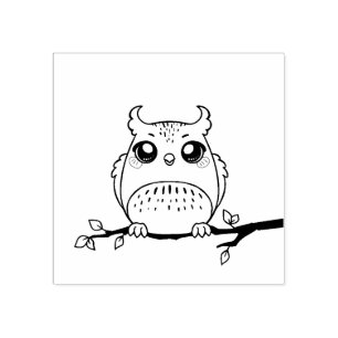 Cute Cartoon Owl Rubber Art Stamp For Kids