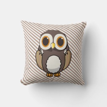 Cute Cartoon Owl Throw Pillow by Hannahscloset at Zazzle