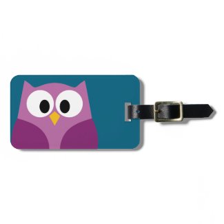 Cute Cartoon Owl with Address and Phone Number Tag For Luggage