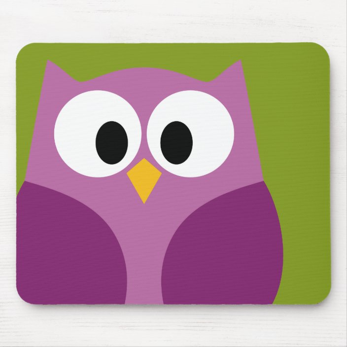 Cute Cartoon Owl With Bright Colors Big Eyes Mouse Pad Zazzle Com Cartoon cute owl with big eyes is sitting on a branch. zazzle
