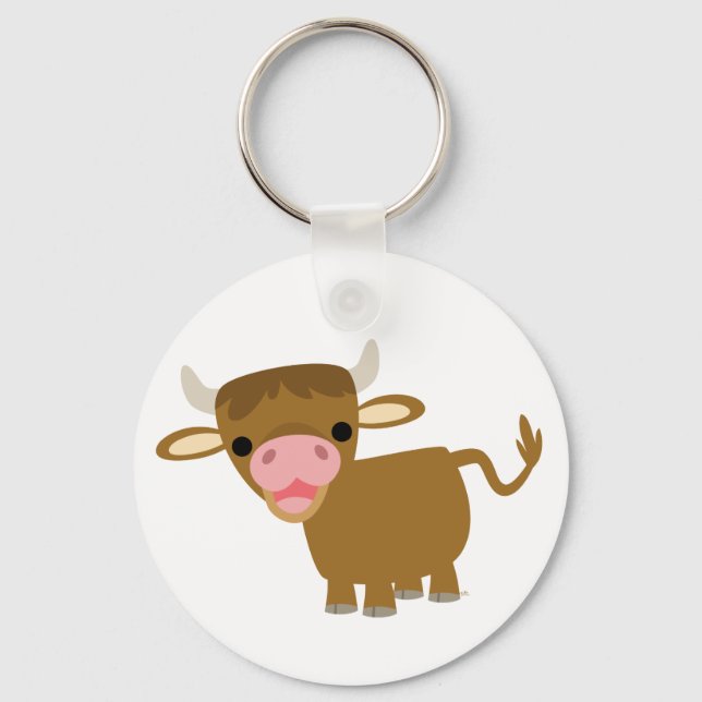Cute Cartoon Ox keychain (Front)