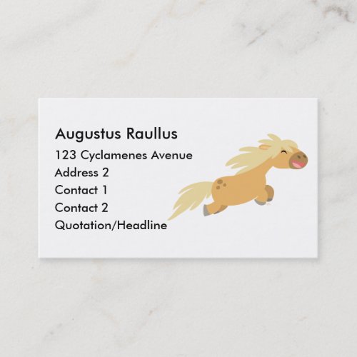 Cute Cartoon Palomino Pony business card